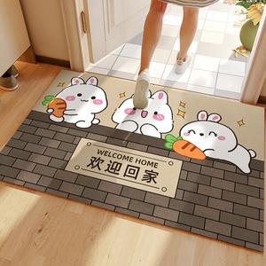 Xinglianxin Ковер 80х100 см для прихожей с рисунком Three Little Rabbits, грязеотталкивающий, моющийся