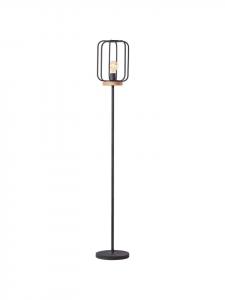 Напольная лампа, 1-ламповая, Tosh, диаметр 25 см, из античного дерева/черного корунда
