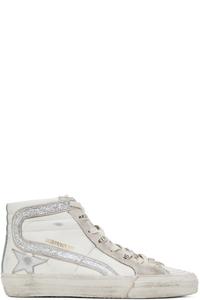 Эксклюзивные белые кроссовки Slide от SSENSE Golden Goose