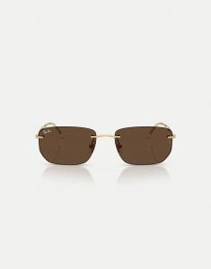 Солнцезащитные очки Ray-Ban Irregular с коричневыми линзами в цвете Arista Gold