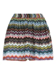 Шорты с завышенной талией и узором "елочка" Missoni, белый