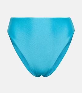 Плавки бикини с высокой посадкой и наклонным лифом Jade Swim, Bright Blue Sheen