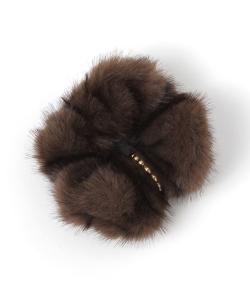 Резинка для волос с бисером и мехом Daily Clip, цвет Brown 50