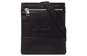 VERSACE JEANS COUTURE Мужская черная сумка через плечо из искусственной кожи