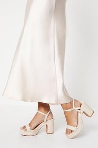 Сандалии Maddie на высоком блочном каблуке на платформе Oasis, нюд
