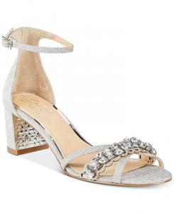 Женские вечерние сандалии Giona Jewel Badgley Mischka, серебро