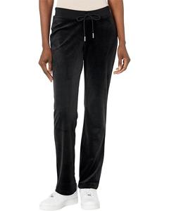 Брюки Juicy Couture Rib Waist Velour with Drawcord, цвет Liquorice