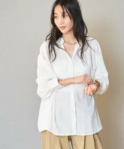 Блузка-скиппер из полиэстеровой вуали с присборенной спинкой Coen, цвет Off White