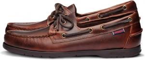 Водонепроницаемые лодочные туфли Sebago Endeavor - кожаные мокасины для мужчин с кожаной стелькой, круговой шнуровкой и нескользящей подошвой, не оставляющей следов, коричневый