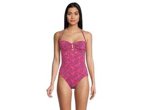 Лили Пульситер Аннели Цельный купальник женский розовый морская звезда с вырезом BUU396 Lilly Pulitzer