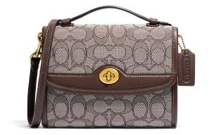 COACH Кожаный мессенджер с текстильной отделкой