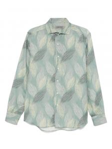 Льняная рубашка Corneliani, зеленый