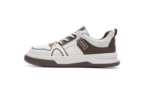 AOKANG Низкие мужские кроссовки для скейтбординга, белые/кофейные