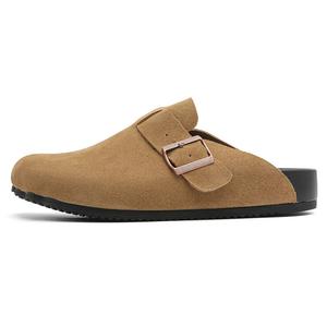 KUNGFUDEER Устойчивые к скольжению мужские тапочки с закрытым носком и износостойкой резиновой подошвой Умбер, цвет Umber