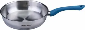 Сковорода Essential диаметром 24 см из нержавеющей стали. Эргономичная ручка, оптимальная теплопроводность, подходит для всех типов плит. Fackelmann