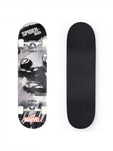 Spiderman Скейтборд, идеально подходит для тротуаров и парков, 79x20x12 см, черный