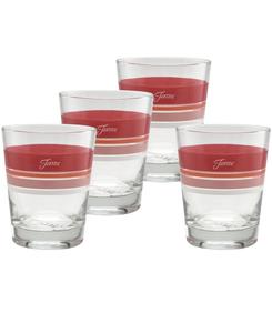 Набор из 4 бокалов для виски Sunset Horizon Edgeline Double Old Fashioned Fiesta, Scarlet, Poppy, Peony, White