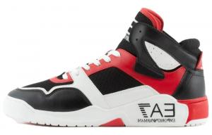 Кроссовки EMPORIO ARMANI EA7 Skateboarding Shoes Unisex High-top Black/Red, черный/красный