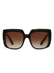 Солнцезащитные очки в квадратной оправе с принтом Dolce & Gabbana Eyewear, коричневый