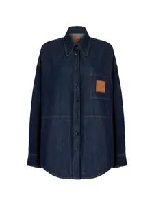 Рубашка с нагрудным карманом и нашивкой с логотипом Missoni, синий