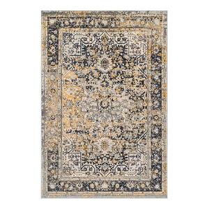 Винтажный персидский ковер с цветочным узором в рамке Bodrum Raylene Nuloom, золотой, 244x305 см