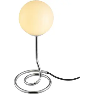 Настольная лампа OTTO home Orrell G9 1 шт. Ø 12 см, В: 31,3 см, комбинированный материал - металлическая основа с белым стеклянным абажуром Otto Home, хром/белый