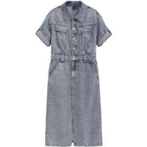 Женские платья с коротким рукавом светлые стираемые GAP, Light Washed (Without Belt)