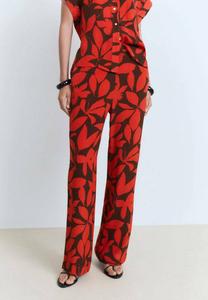 Брюки FLOWY PRINTED Mango, красный