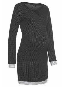 Ночная рубашка для беременных в черно-белый горошек VIVANCE DREAMS