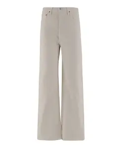 Широкие брюки из эластичного хлопка Re/Done, коричневый