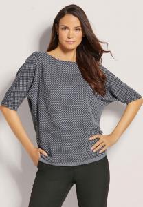 Блуза MADELEINE MIT FLEDERMAUS-ÄRMELN, Black Grey/Black