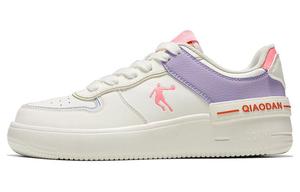 QIAODAN Износостойкие, дышащие, нескользящие, низкие кроссовки для скейтбординга, женские, белые, фиолетовые