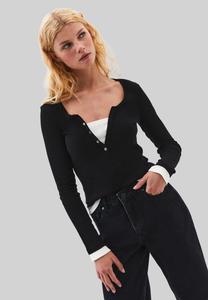 Топ OXXO LANGARM MIT KNOPFLEISTE, Black Ice Milk/Black