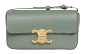 Сумка через плечо Triomphe из телячьей кожи женская зеленая CELINE