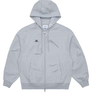 Худи с молнией и плиссированными деталями ADER ERROR, серый