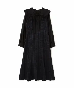 Блузка, платье из твида с присборенной юбкой Jill By Jill Stuart, цвет Navy