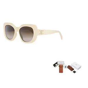 CELINE Женские солнцезащитные очки асимметричной формы бежевые, Beige