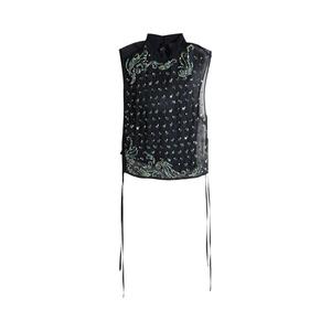 Топ Dries Van Noten Carmasa Embellished Top, Navy