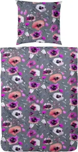 Постельное белье Renforce Floral серое, 135 x 200 см Vario