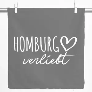 Декоративная наволочка Huuraa Homburg in love gift 40x40 см, серо-стальной хлопок, украшение Homburg Hellweg Druckerei