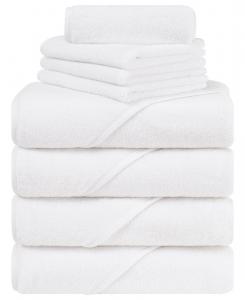 Набор из 8 банных полотенец с капюшоном из турецкого хлопка для младенцев American Soft Linen, белый