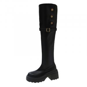 Сапоги выше колена 6 см женские Yang Nianhua, Black