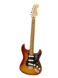 Электрогитара Fender Player Stratocaster Plus Top с грифом из дерева пау ферро, цвет Tobacco Sunburst, вес 7 фунтов 13,2 унции