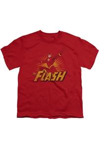 Футболка с коротким рукавом для подростков "Лига справедливости Америки: Флэш" в стиле грубого дистресса Gildan, красный