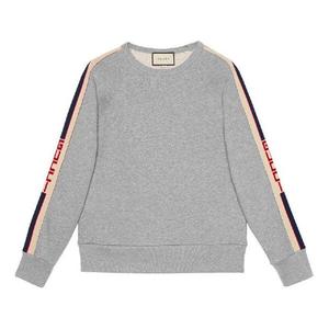 Толстовка side sleeve logo turtleneck sweatshirt for men grey Gucci, серый
