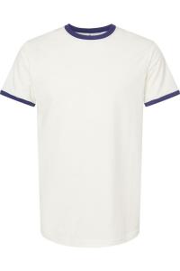 Футболка Ringer из тонкого джерси Tultex Unisex, цвет vintage white/ inked india