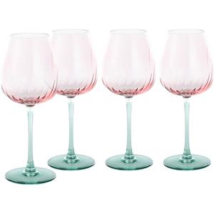 Бокал для вина Swirly Spring, набор из 4 бокалов Рельеф с бороздками, современный, летний, легкий Creatable, Bunt