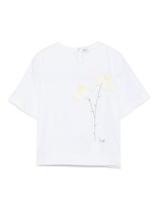 Футболка Il Gufo с цветочной аппликацией, белый