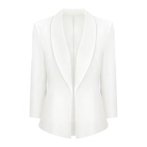 Женский кардиган-блейзер с 3/4 рукавом, отложным воротником и открытой застежкой Inspire Chic, White