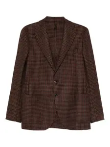 Однобортный пиджак в клетку Dell'Oglio, коричневый